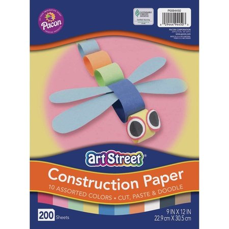 ART STREET Paper, Constr, 9X12, Ast, 200Sh Pk PACP0094450